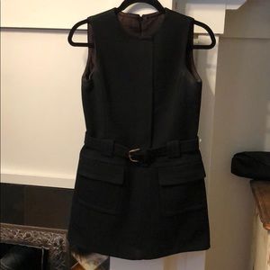 Vintage mod belted wool mini dress